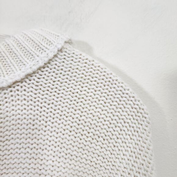 Carly Jean of LA open knit oversized slight crop cream sweater woman size medium - Picture 6 of 9